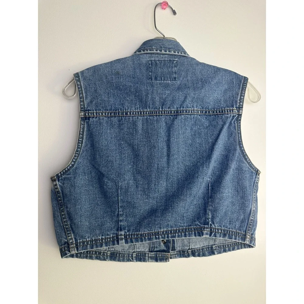 Vintage Levis SilverTab Denim Shirt Dress Womens M Blue Sleeveless Belted 90s